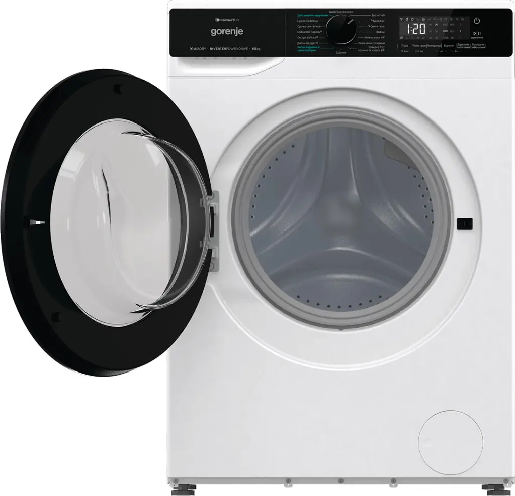 Прально-сушильна машина Gorenje фронтальна 8(5)кг 1400 A+ 51см дисплей інвертор Wi-Fi білий - фото 5