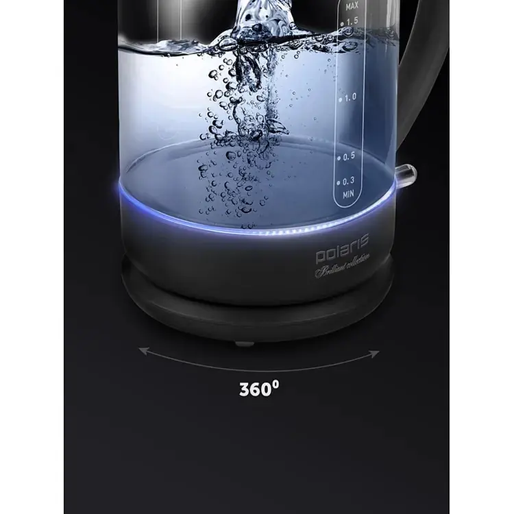 Електрочайник Polaris PWK 17103CGL Water Way Pro чорний (24232) - фото 5