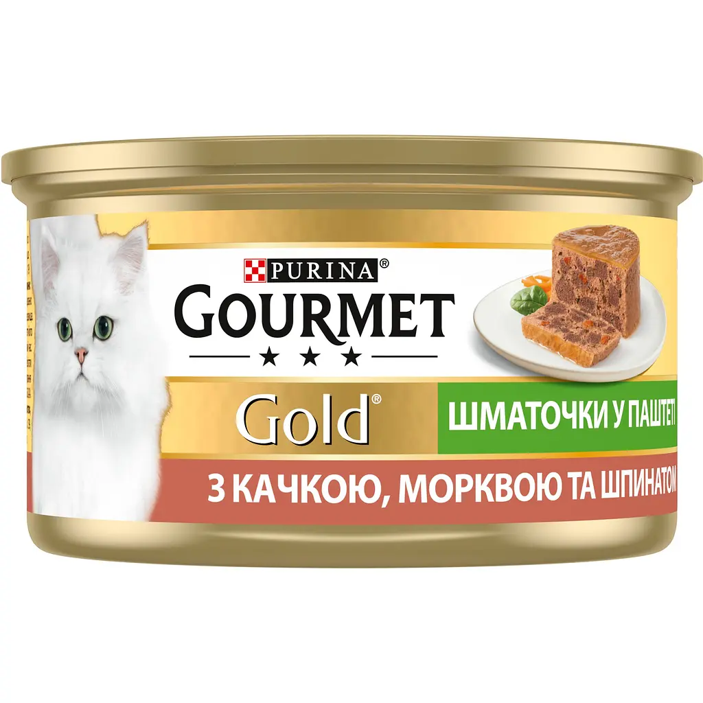 Вологий корм для котів Gourmet Паштет з качкою морквою та шпинатом 85 г - фото 2