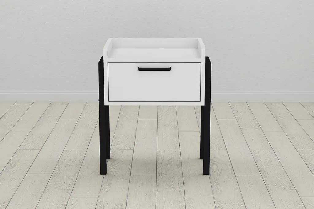 Модульна тумба Ferrum-decor Бетті 540x450x320 метал Чорний ДСП Білий 16 мм (FRD-102989) - фото 3