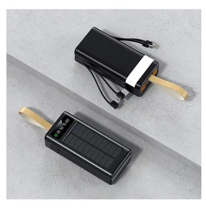 Повербанк Powerbank ACL PW90 30000mAh, SOLAR, TypeC + Lighting, Black - фото 4