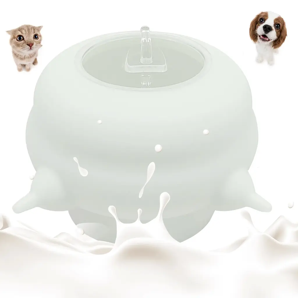 Cиліконова годівниця для молока для цуценят і кошенят Derby white з підставкою - фото 2