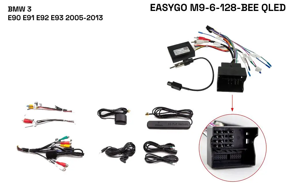 Штатна автомагнітола EasyGo M9-6-128-BEE QLED BMW 3 E90 E91 E92 E93 2005-2013 - фото 2