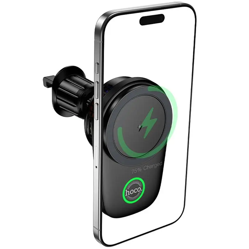 Автотримач із БЗУ HW36 Electric 15W with cooler (air outlet) Black Hoco teh0029271 - фото 6