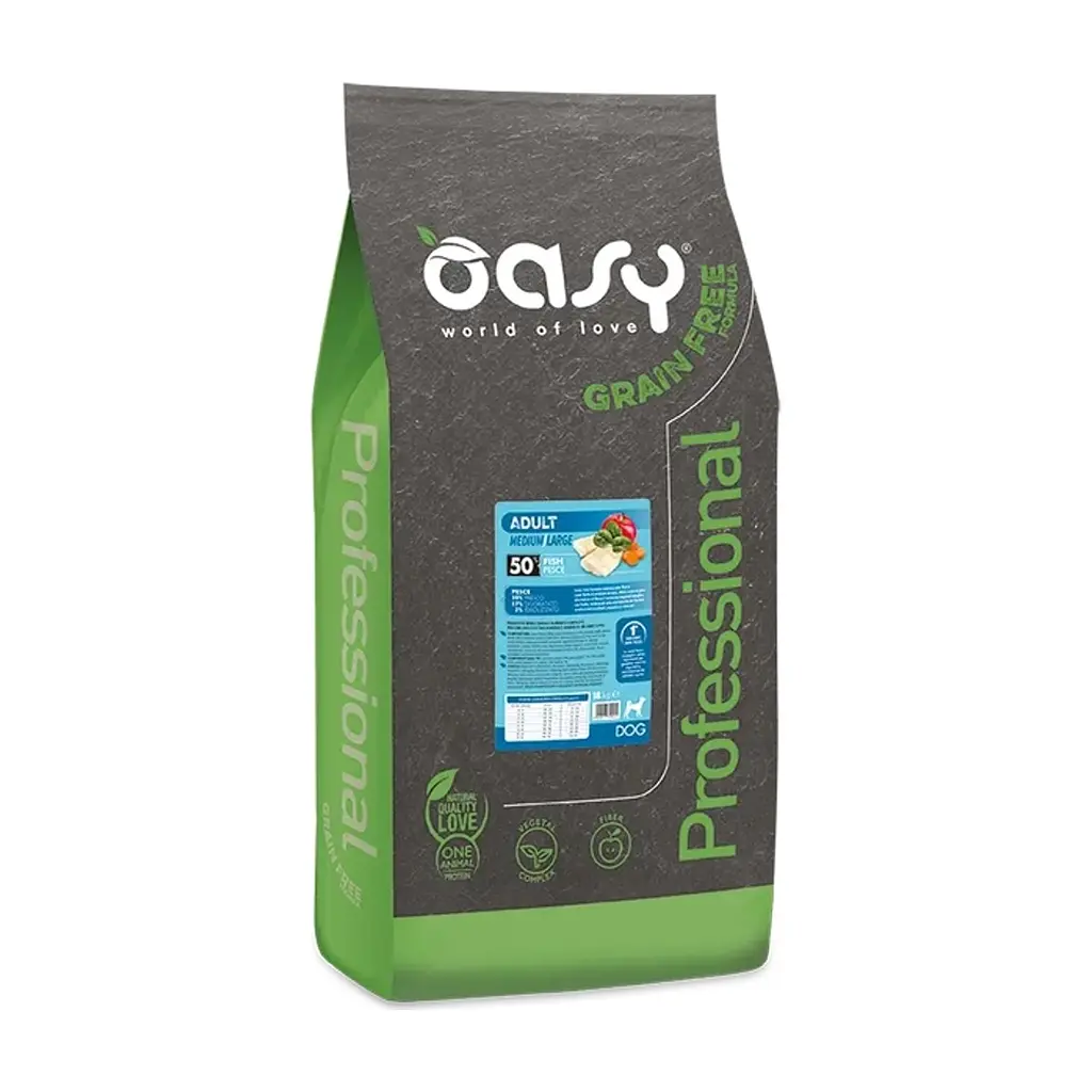 Сухой корм для собак Oasy Dog Grain Free Medium/Large рыба с яблоком и бататом 2.5 кг (8053017347561)