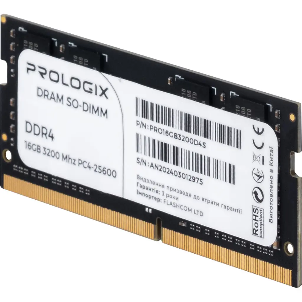 Модуль пам'яті для ноутбука SoDIMM DDR4 16GB 3200 MHz Prologix (PRO16GB3200D4S) - фото 3