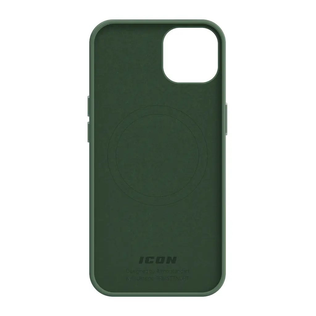 Силиконовый чехол с MagSafe для Apple iPhone 14, ICON2 MagCase, оливковый, противоударный, панель с мягкой подкладкой, защита всего корпуса, поддержка беспроводной зарядки, совместим с защитными стеклами и пленками, ArmorStandart (ARM68391) - фото 2
