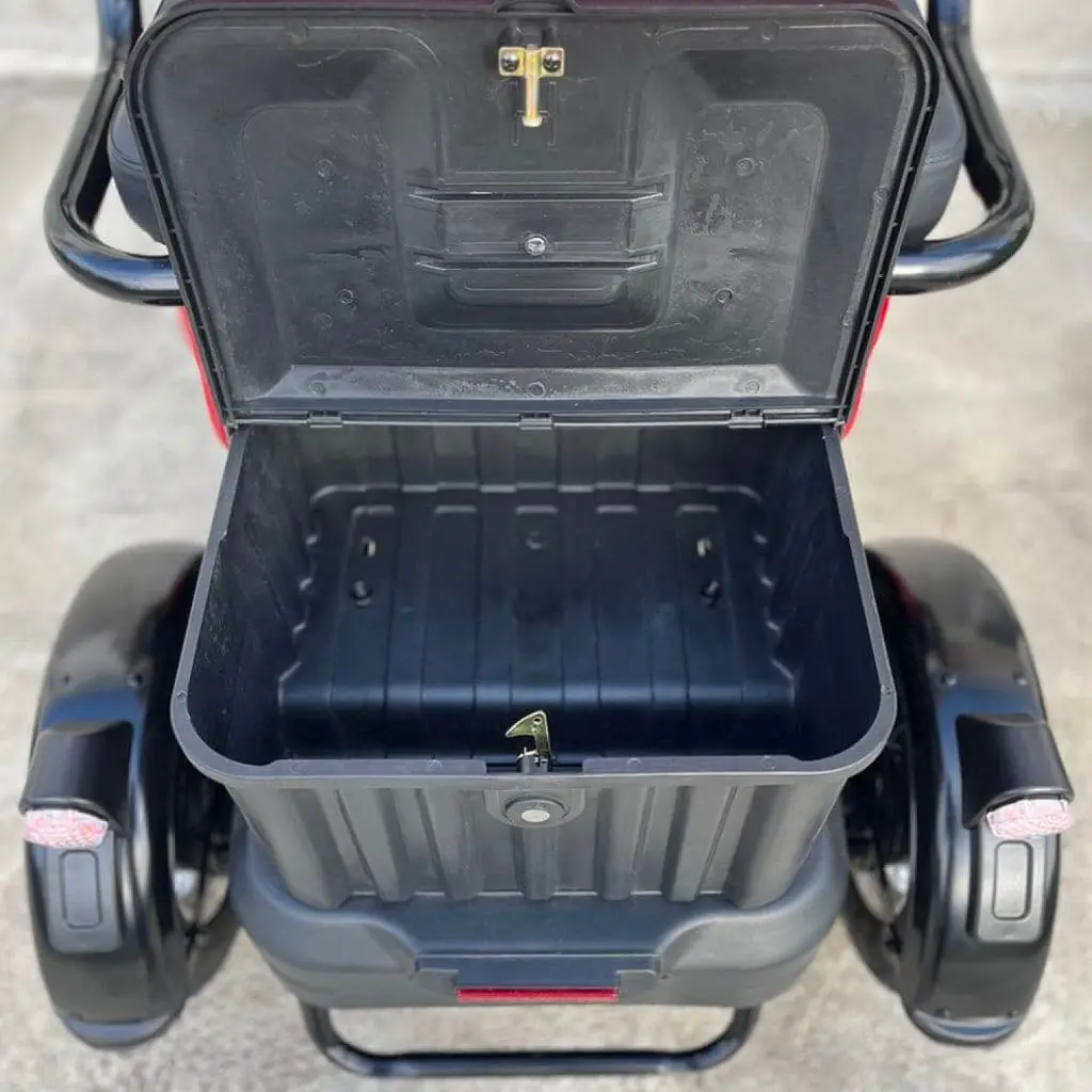 Електроскутер триколісний EVOBIKE Luna TRIO PRO 1200W 60V 20Ah (2026) зі знімним графеновим акумулятором та пасажирським сидінням | Червоний - фото 3
