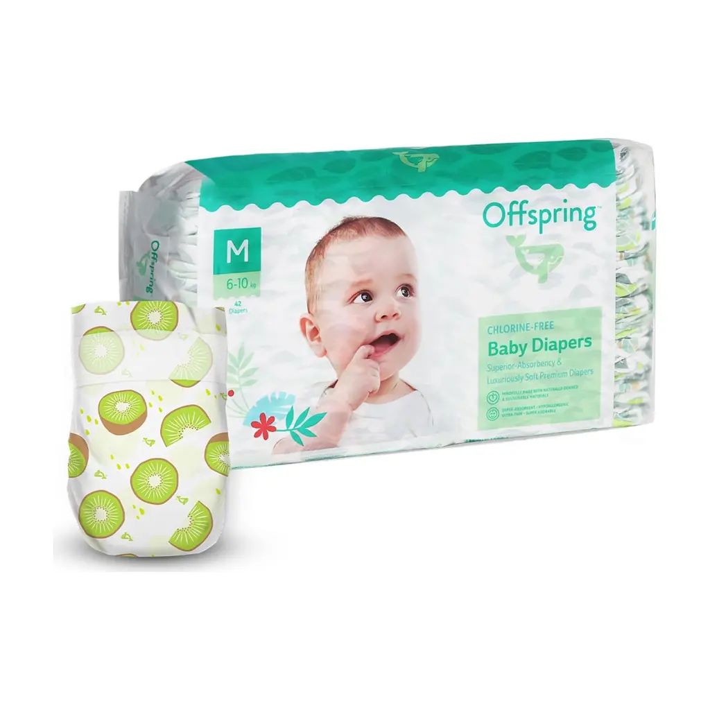 Підгузки Offspring Hairykiwi розмір M 6-10 кг 42 шт (DP-OI-FAT-M42P-HKW)