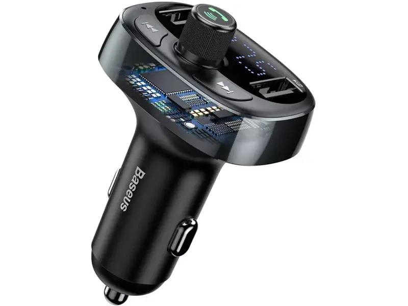 FM-трансмиттер BASEUS FM Launcher S-09 2.4A 2USB Black (CCMT000301) - фото 4