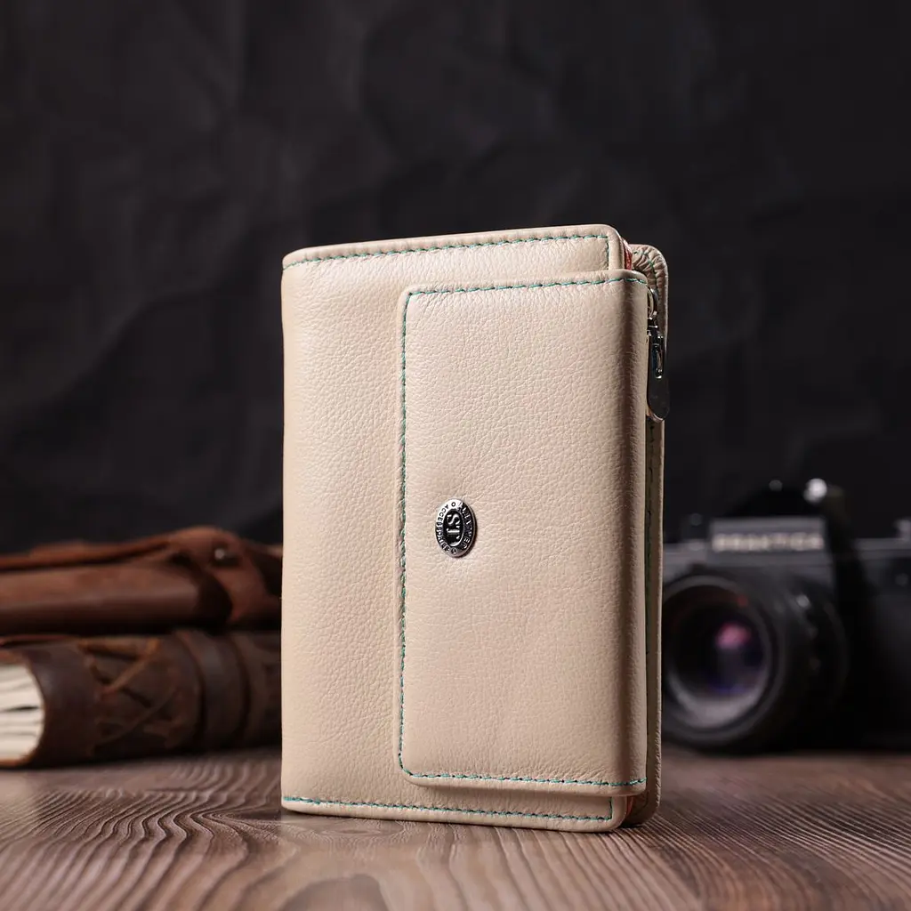 Місткий гаманець для жінок із натуральної шкіри ST Leather 22500 білий - фото 6
