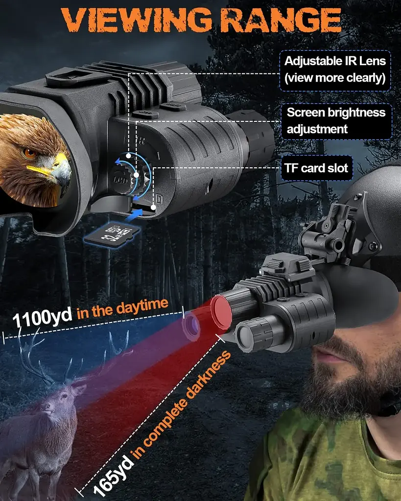 Прилад нічного бачення NV-880 8x16MP 1080P HD WiFi 850nm (до 600м у темряві) + кріплення FMA L4G2 (пластик) - фото 8