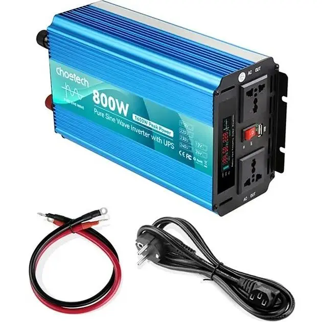 Автомобильный инвертор Choetech 12/220V 800W [INV-C800WUPS-EU] [108833] - фото 4