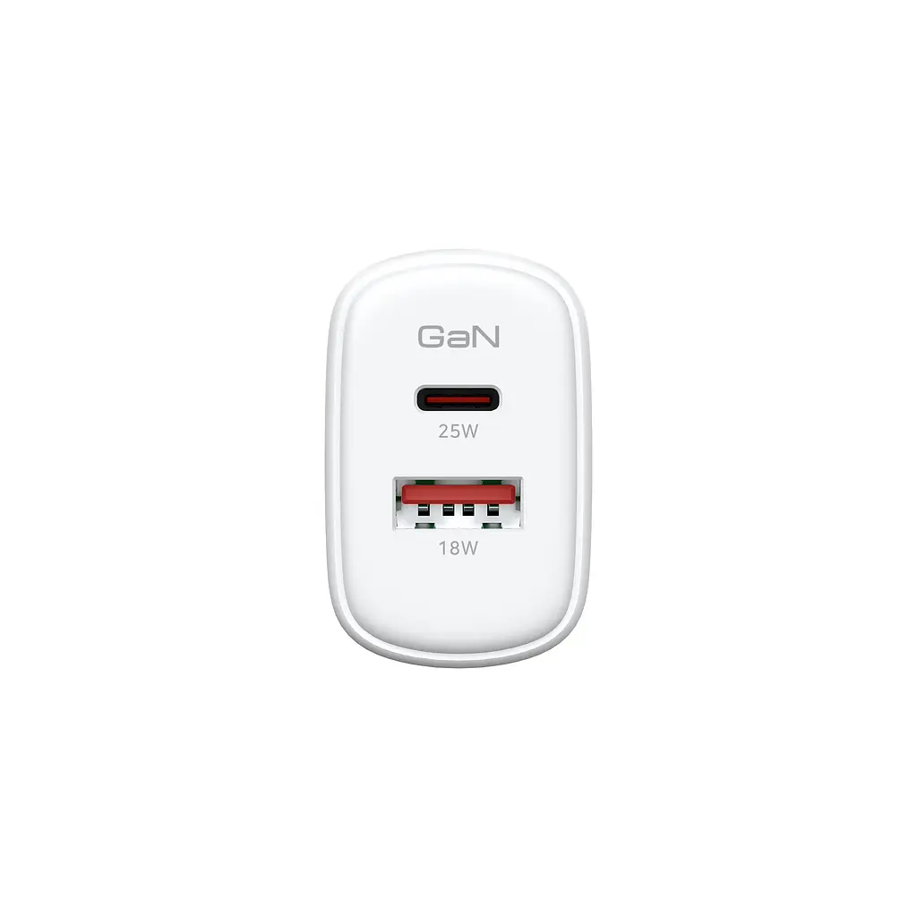 Зарядний пристрій ArmorStandart AR-T252WEU 25W GaN USB-C+ USB-A White (ARM89532) - фото 2