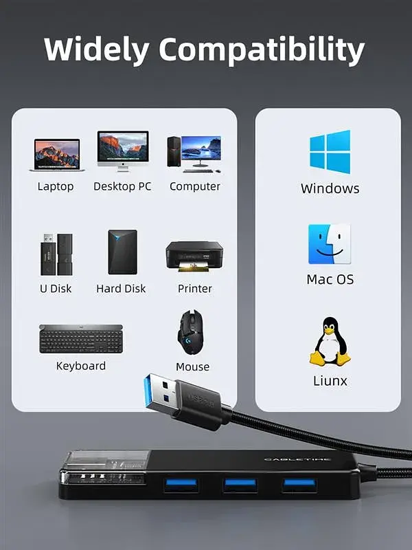 USB-хаб Cabletime CB02B 4 ports - фото 6
