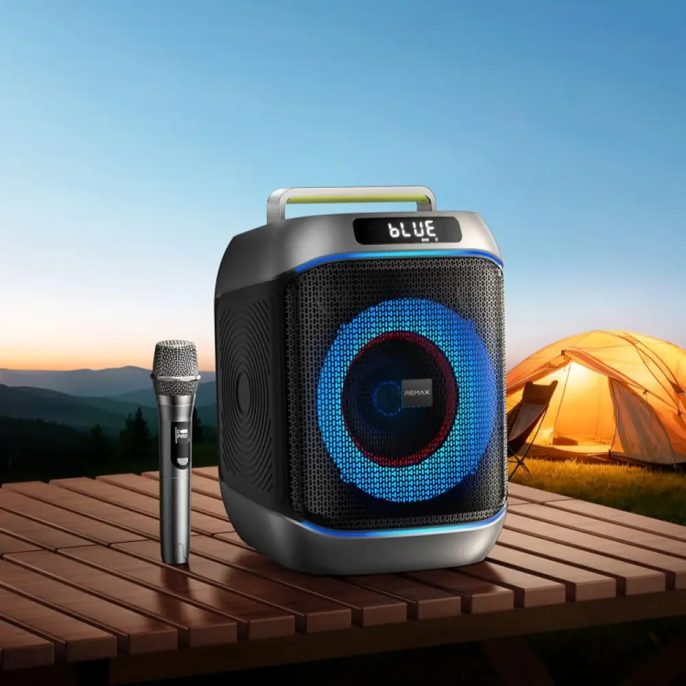 Портативна колонка REMAX RB-MB12 Party lighting Wireless Portable Speaker, 60W, Black - фото 2