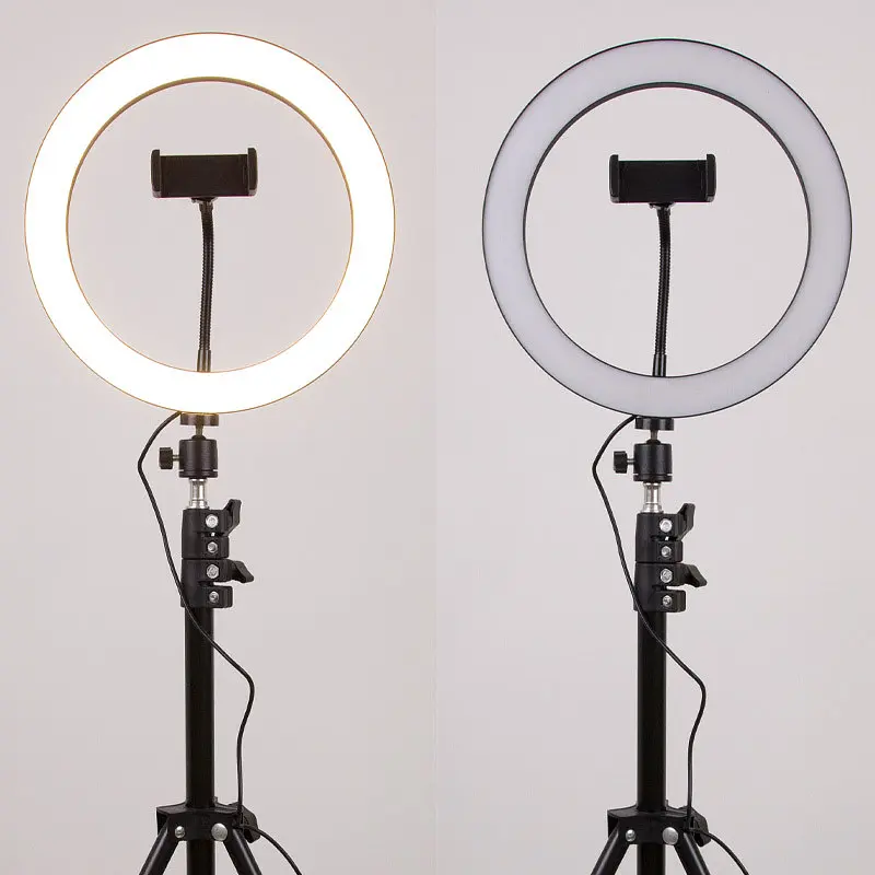Кільцева світлодіодна LED лампа Flat Ring 10" + tripod 2.1m Black - фото 7