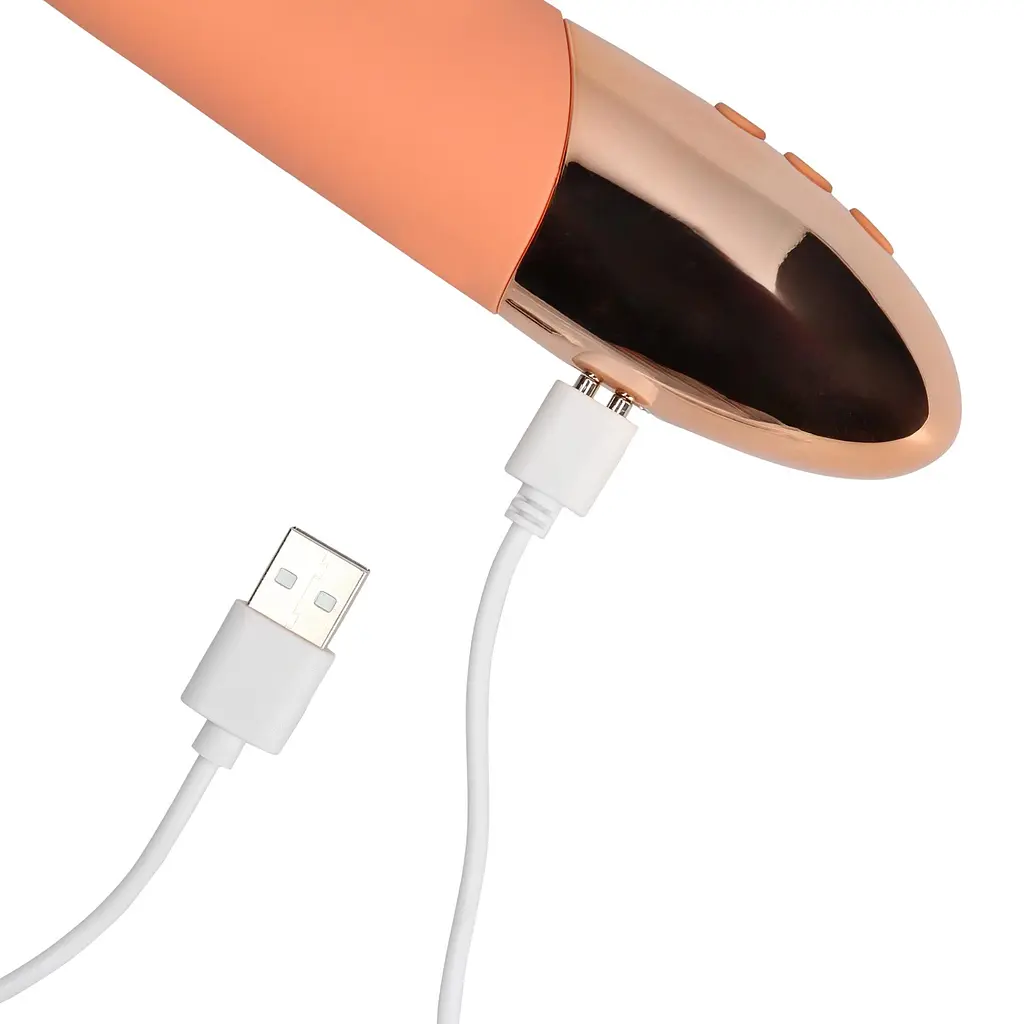 Вибратор-кролик Loveline Ultra Soft Silicone 22 см (оранжевый) - фото 17