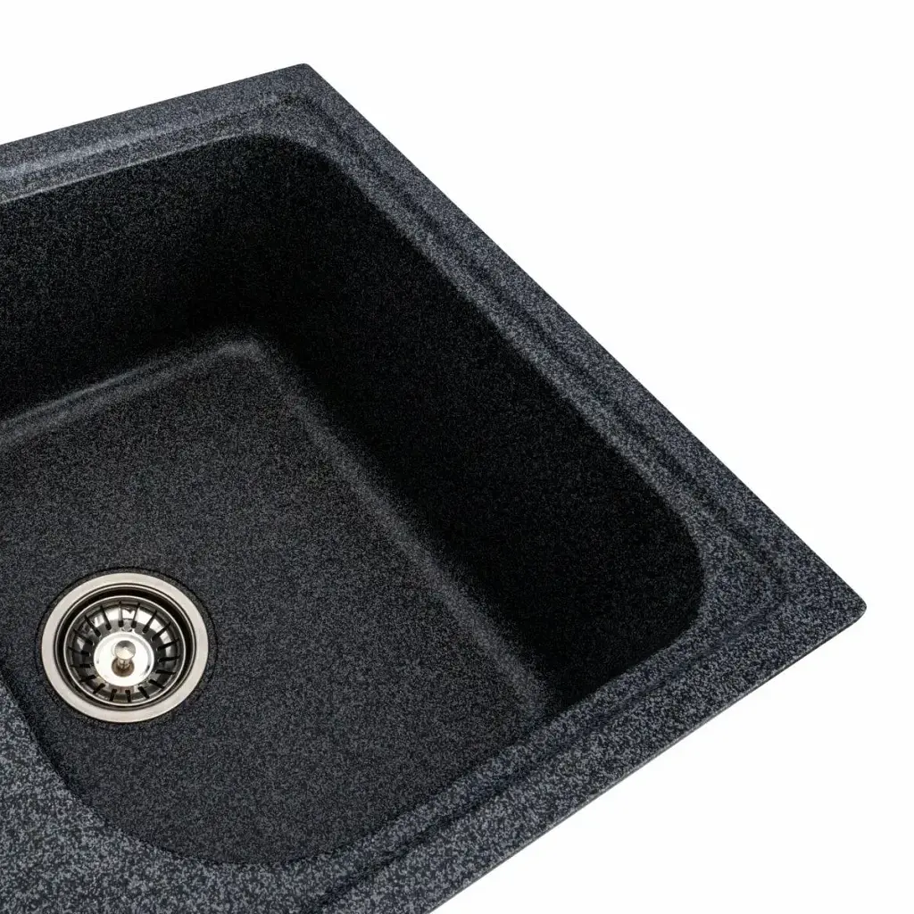 Кухонная мойка Platinum 7950 Equatoria гранитная глянцевая с креплением 79x50 см графитовая (000035784) - фото 3