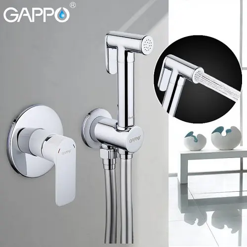 Встраиваемый гигиенический душ GAPPO G7248, белый/хром - фото 4