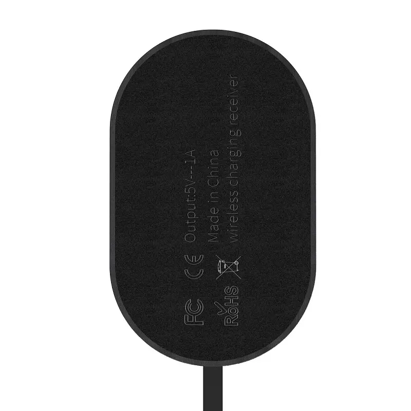 Приемник Qi BASEUS Microfiber Wireless Charging Receiver (For iPhone) 1A черный - фото 3