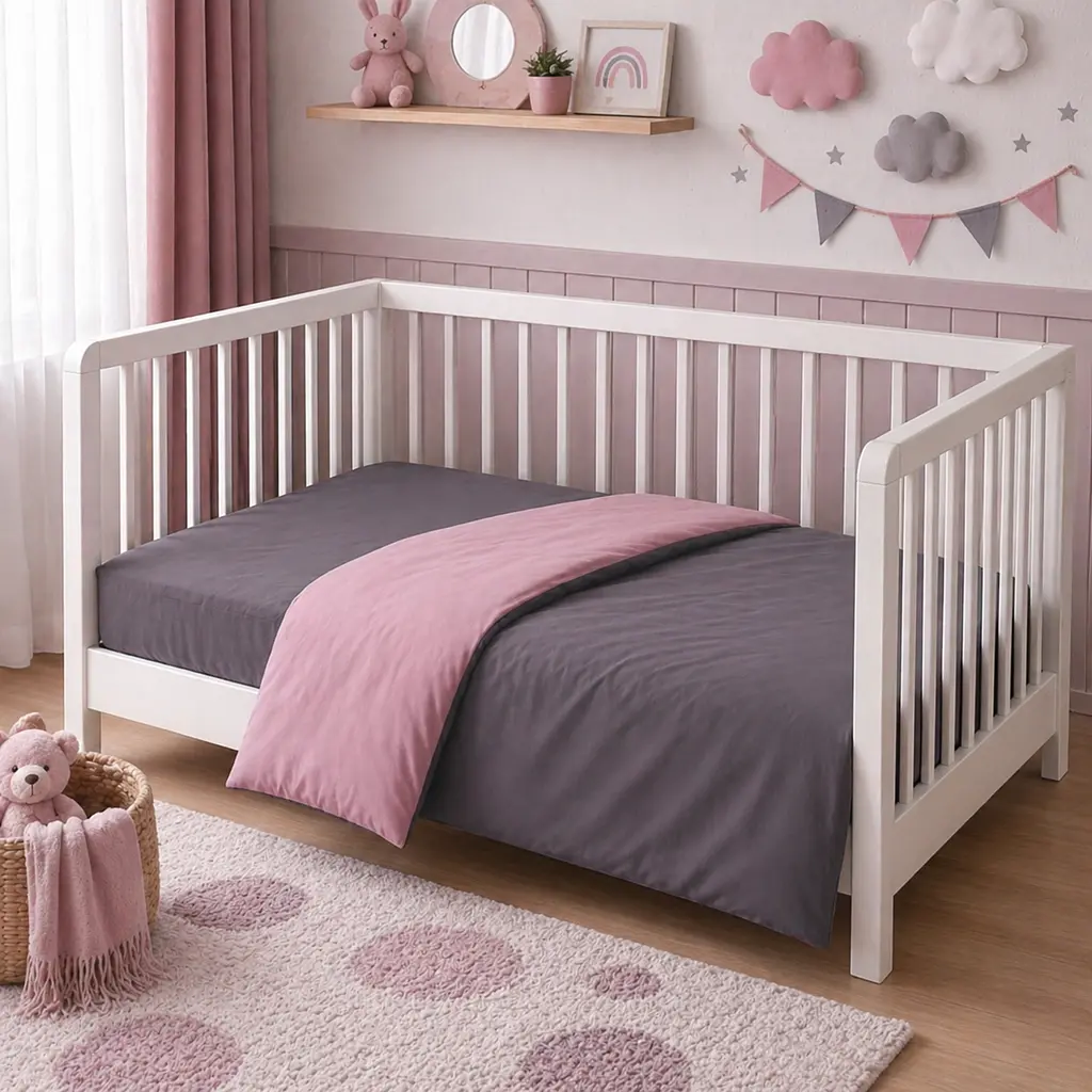 Дитяча постільна білизна MIRSON BABY фланель Ash grey/Pink 110х160см (2200012799536) - фото 7