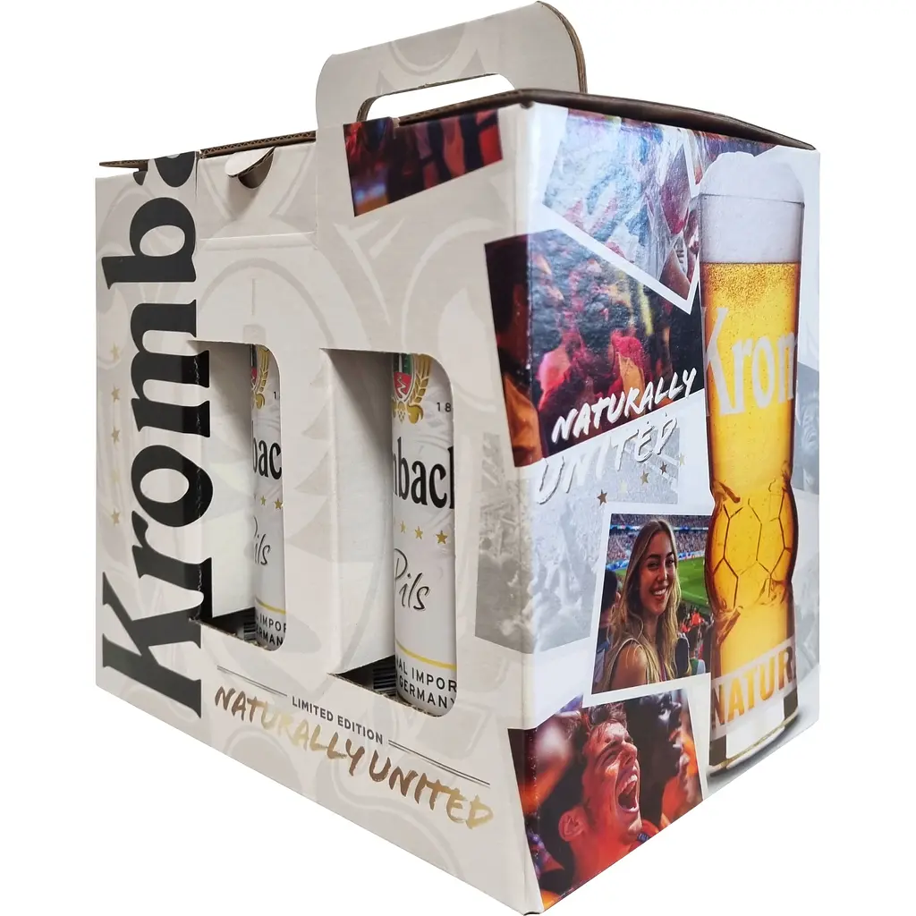 Набiр пива Krombacher Pils світле 4.8% 2.5 л (5 шт. x 0.5 л) з/б + келих - фото 3