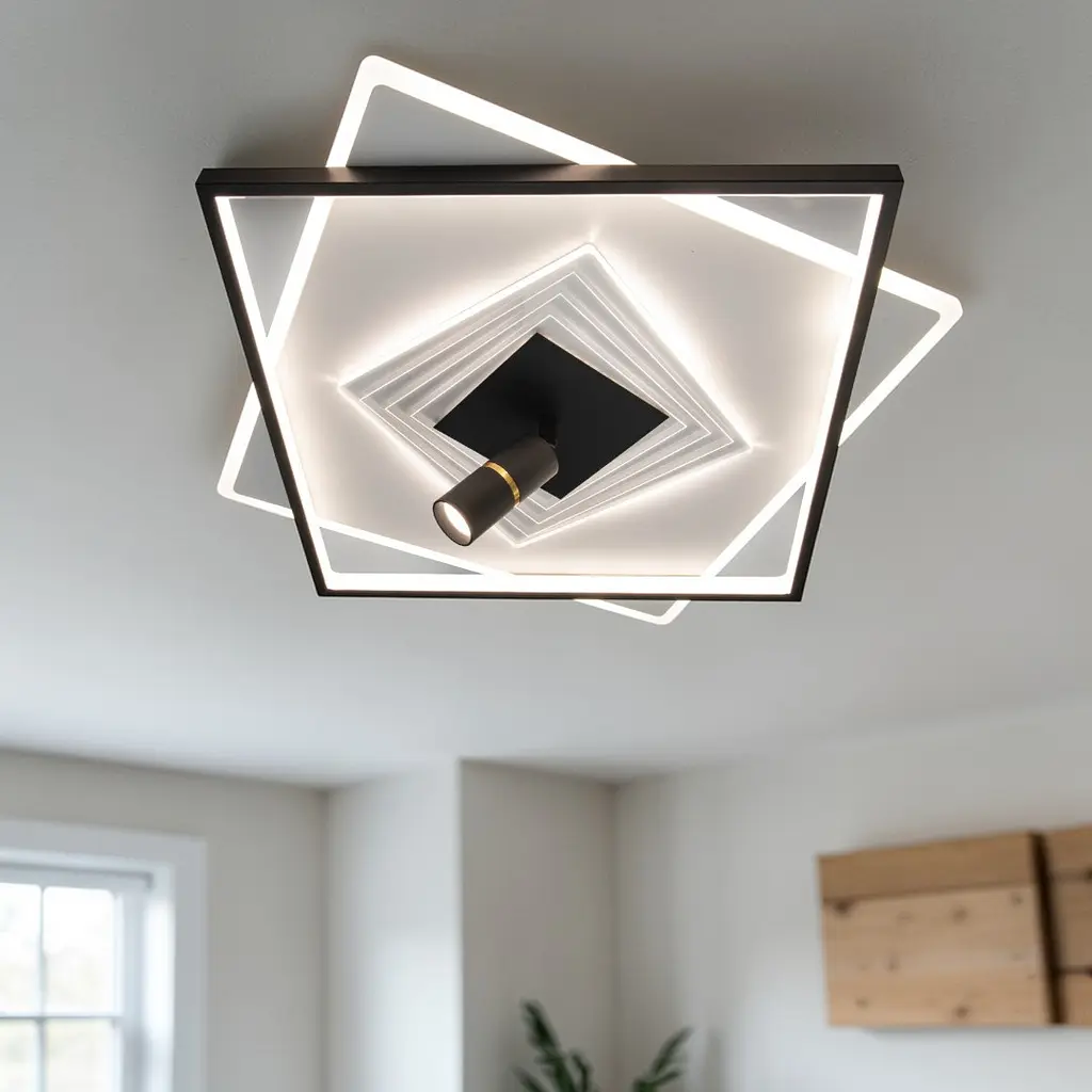 Стельова LED люстра Diasha 5535WH+BK dimmer від 12 до 18 кв.м. - фото 2