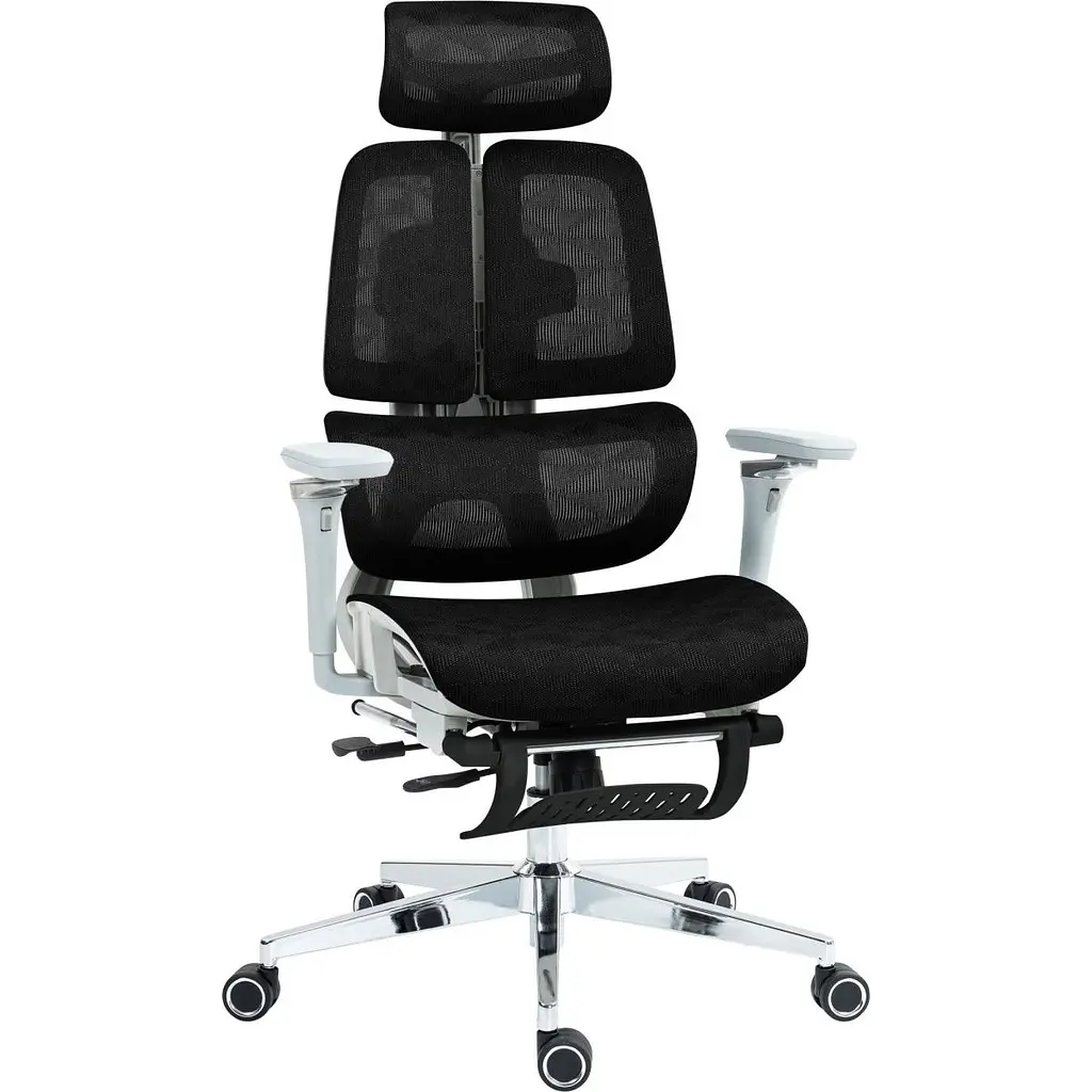 Офісне крісло GT Racer B-2450 White/Black [125571] - фото 4