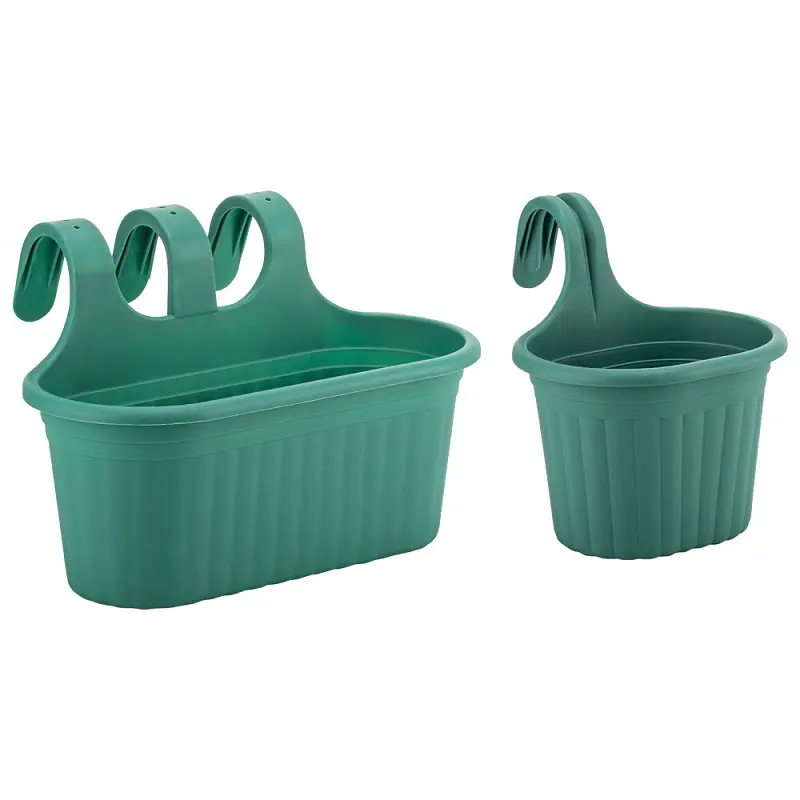 Горщик для квітів Serinova балконний підвісний Camellia, 3 л, біло-сірий (TOM1-KirliBeyaz) - фото 2