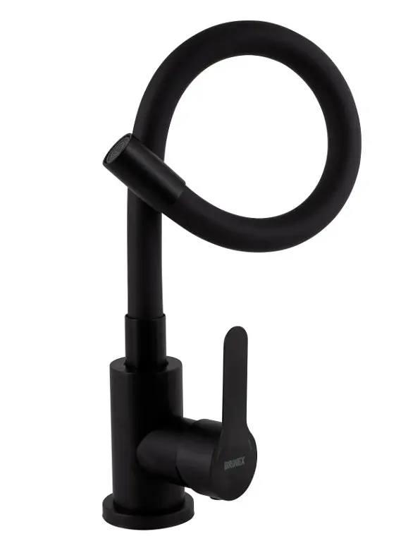 Змішувач для кухні Brinex Pure 015F3 з гнучким виливом Black Matt BRIPUR015F3BLM - фото 2