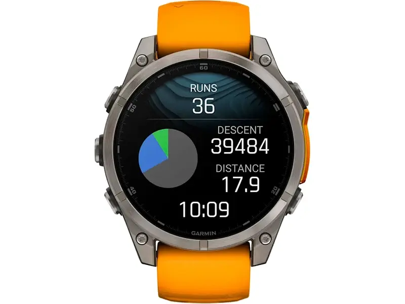 Спортивний годинник Garmin Fenix 8 47mm AMOLED Sapphire Titanium w. Spark Orange/Graphite Silicone Band (010-02904-10/11) - фото 2