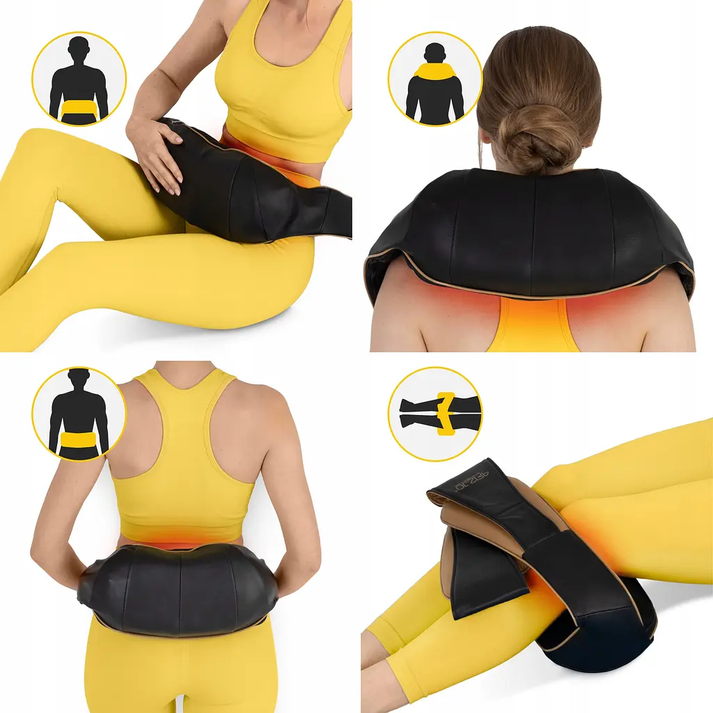 Накидка-масажер 4FIZJO Shiatsu Pro+ для шиї та спини Black/Gold (P-5907739312358) - фото 8