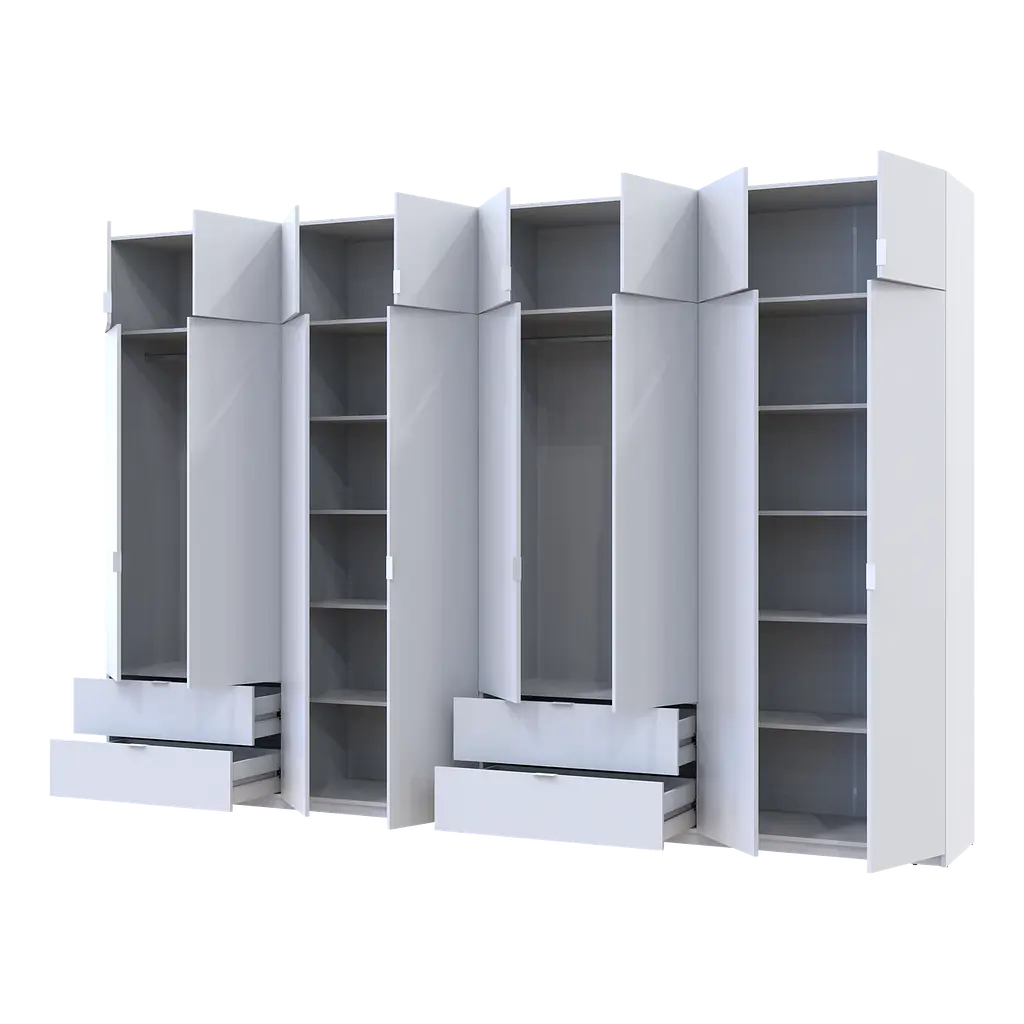 Шафа для одягу Doros Лукас Біла 4+4 ДСП 360х50х240 (42005142) - фото 2