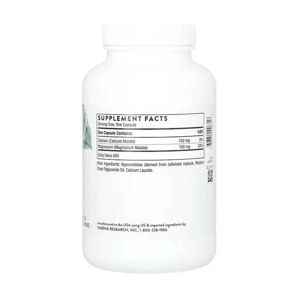 Магній Thorne (Calcium Malate) - 240 капсул, для м’язів і нервової системи - фото 2