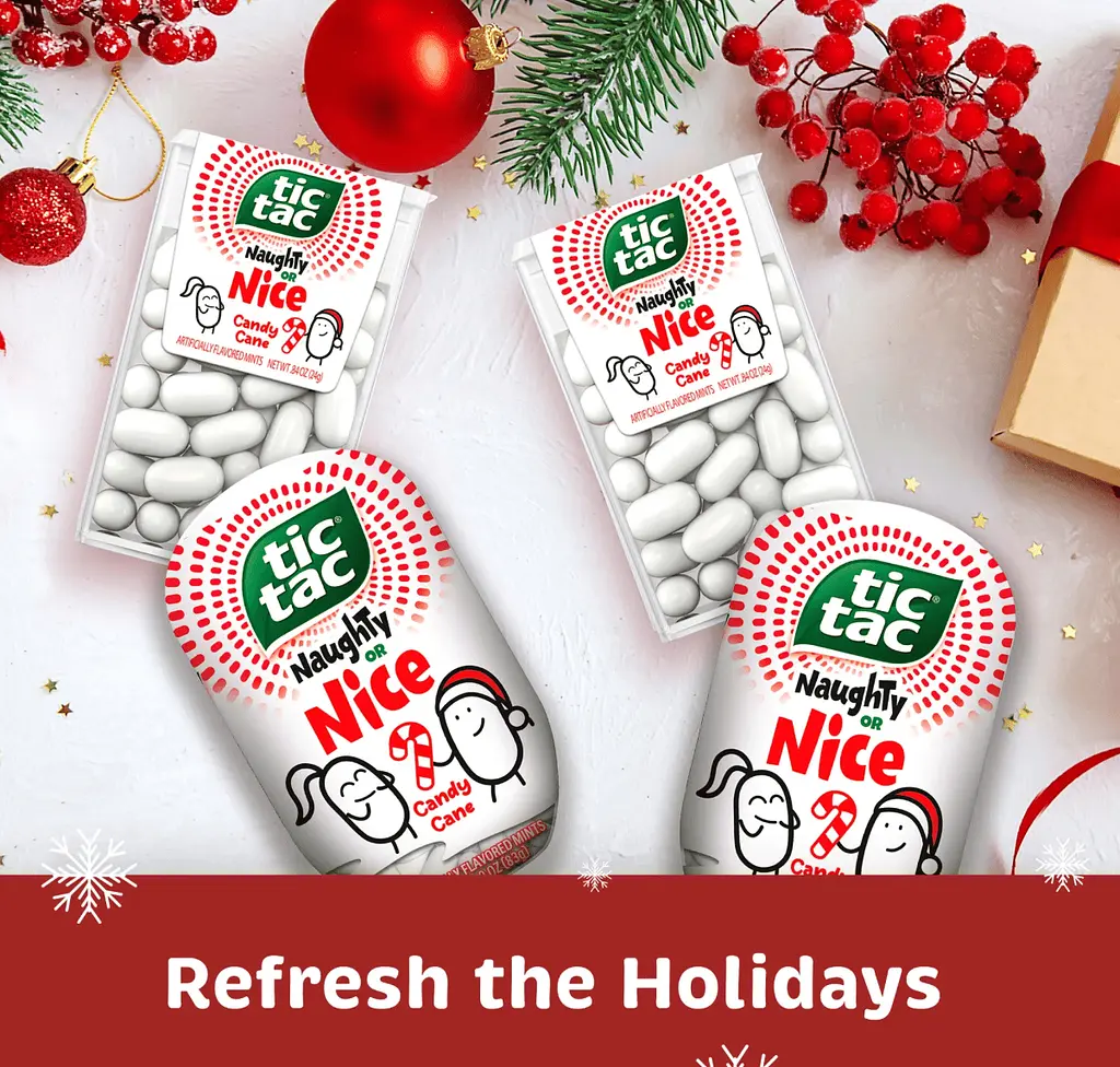 Драже Tic Tac Naughty or Nice Candy Cane Mints 23.8г - фото 4