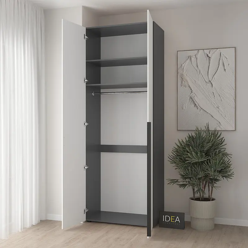Шафа для одягу з однією штангою С-8.1 Асфальт/Білий Idea - фото 2