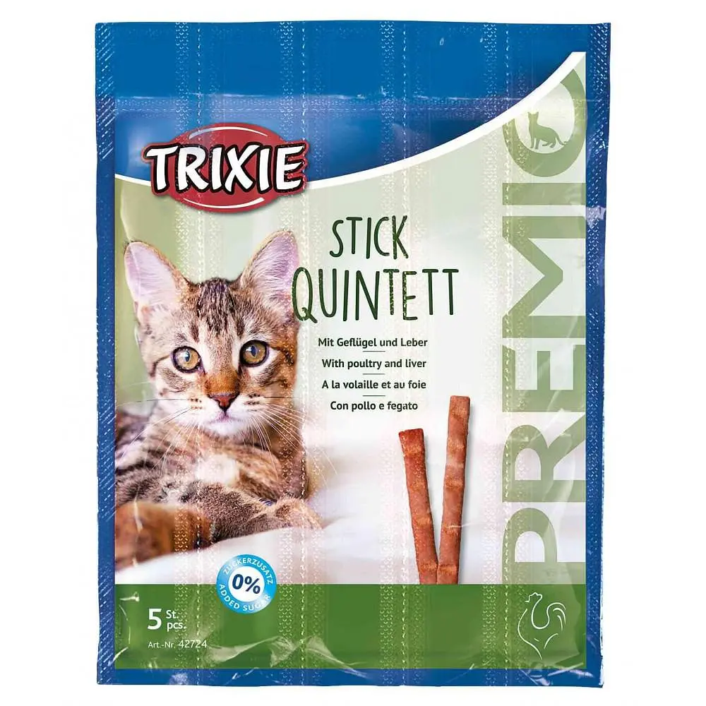 Ласощі для котів Trixie PREMIO Quadro-Sticks домашня птиця 5 шт. - фото 3
