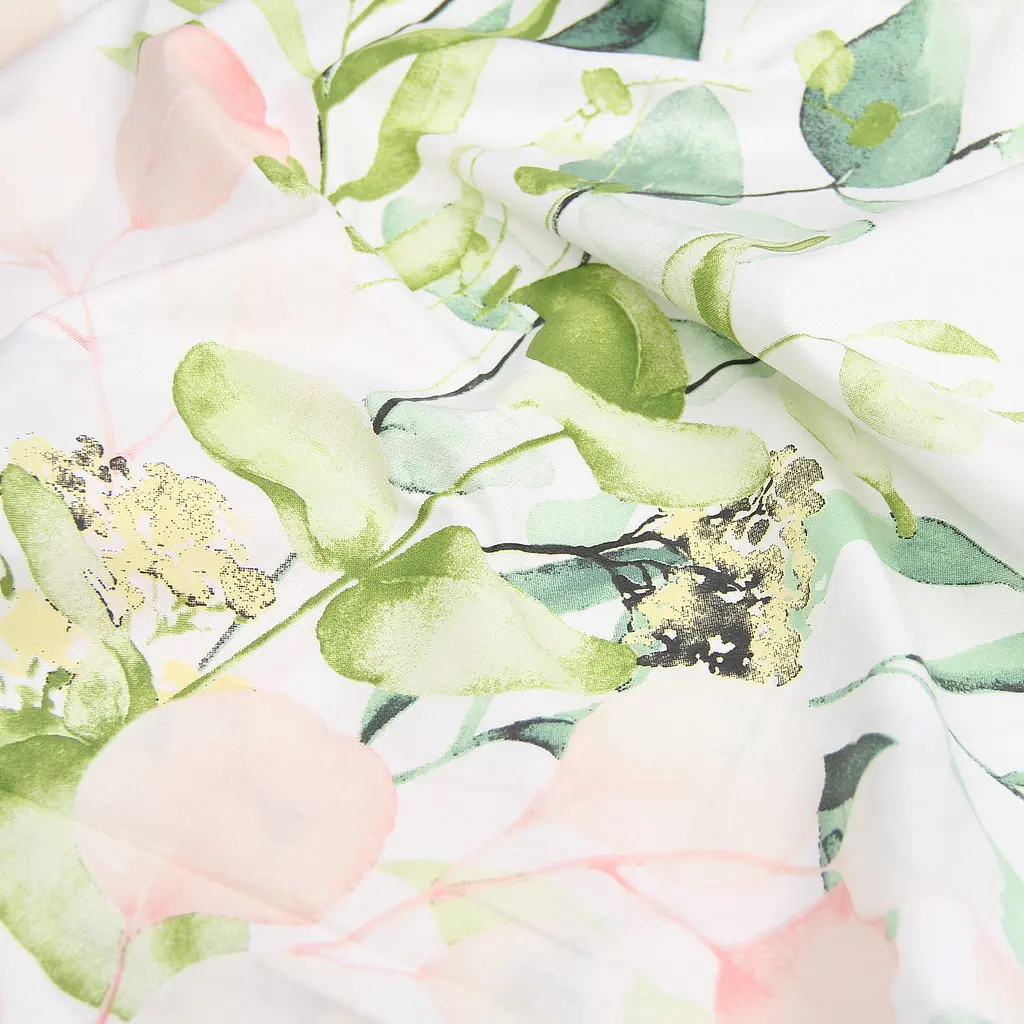 Комплект постільної білизни Cosas полуторний без простирадла FLORAL LEAVES 160 x 220 см (FoliageGreenBudRose_160_2) - фото 6