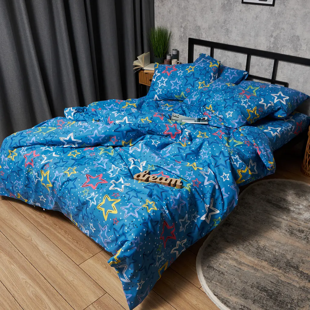 Комплект постельного белья Moon&Star Бязь Gold Люкс Galaxy Dreams Двуспальные 175х210 наволочки 2х40х60 - фото 5
