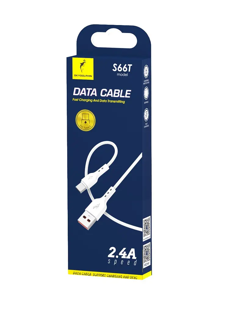 Кабель SkyDolphin S66T USB-USB Type-C (M/M), 1 м, Белый (SDUSB-000649)