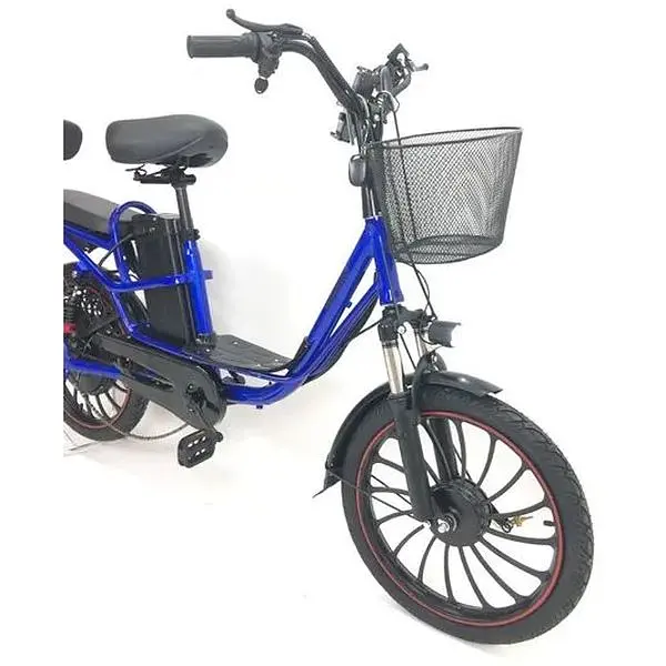 Електровелосипед Minako V4 PRO двомісний 500W/60V/18Ah із заднім амортизатором синій - фото 2