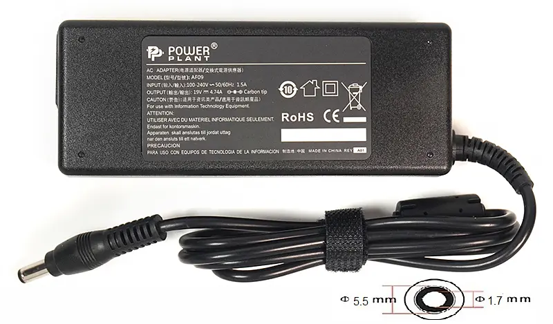 Блок живлення для ноутбуків PowerPlant ACER 220V, 19V 90W 4.74A (5.5*1.7) - фото 3