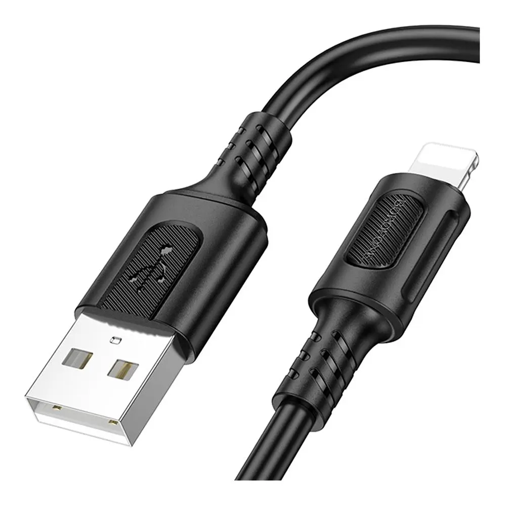 Кабель синхронізації Borofone BX111 2.4A USB-A to Lightning 1 м Black (35626_3462268) - фото 2