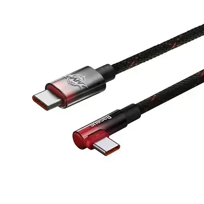 Кабель Baseus MVP 2 Elbow-shaped Fast Charging Data Cable Type-C to Type-C 100W 1m CAVP000620 Black-Red - фото 3