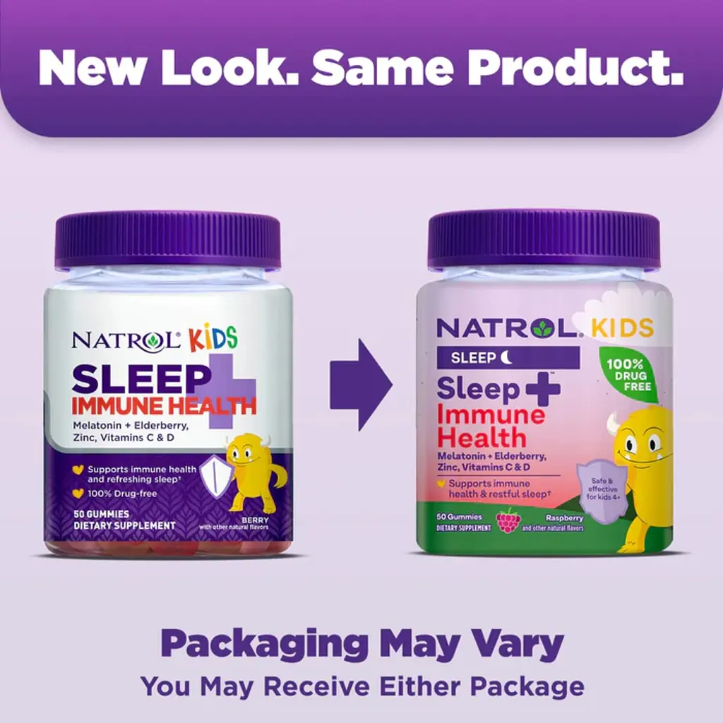Комплекс для дітей Natrol Kids Sleep and Immune Health здоровий сон та імунітет зі смаком ягід 50 цукерок (NTL07782) - фото 5