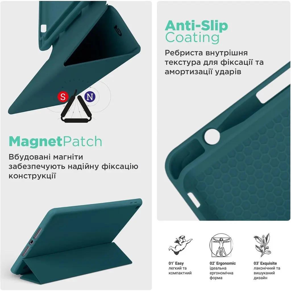 Чохол-книжка ArmorStandart Smart Fold Pen для Samsung Tab S10 Lite/S10 FE Pine Green (ARM85551) [170747] - фото 5