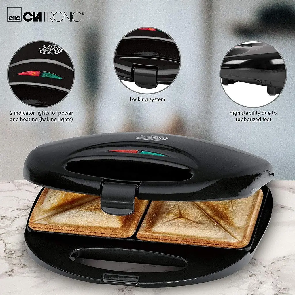 Сендвічниця Clatronic ST 3477 Black - фото 4