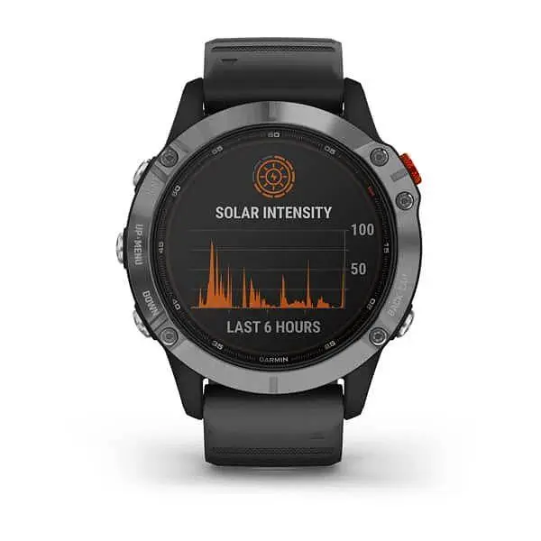 Смарт-часы Garmin Fenix 6 Solar Silver with black band (010-02410-00) - фото 4