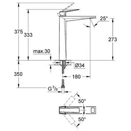 Змішувач для раковини Grohe Allure Brilliant 23114000, Хром - фото 2